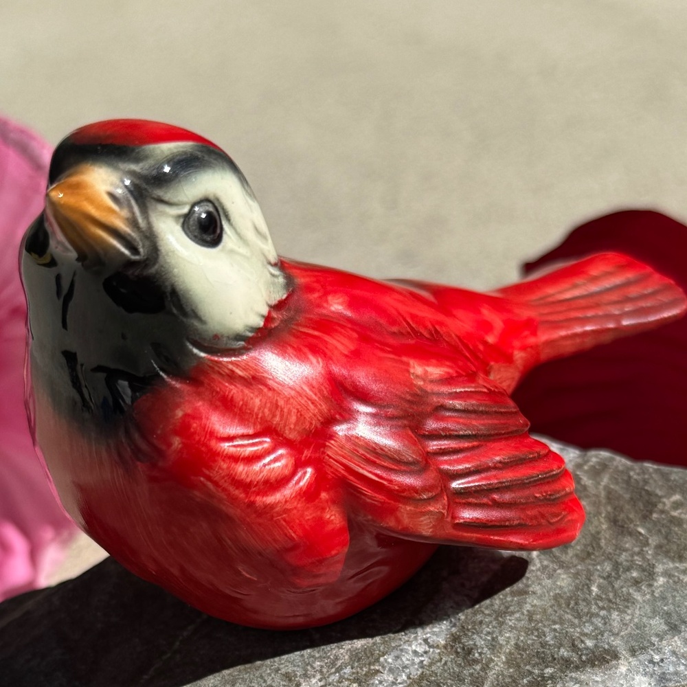 Vintage Goebel 1962 Red Porcelain Bird Figurine